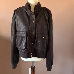 Evereve Faux Suede Bomber Jacket
